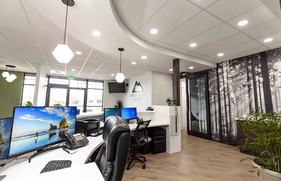 receptionist's desk at Family Dental of Spokane Valley